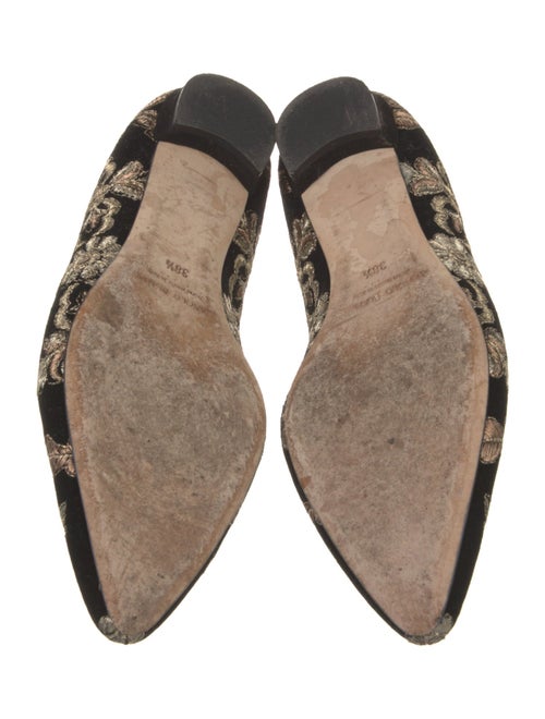 Manolo Blahnik Velvet Printed Flats