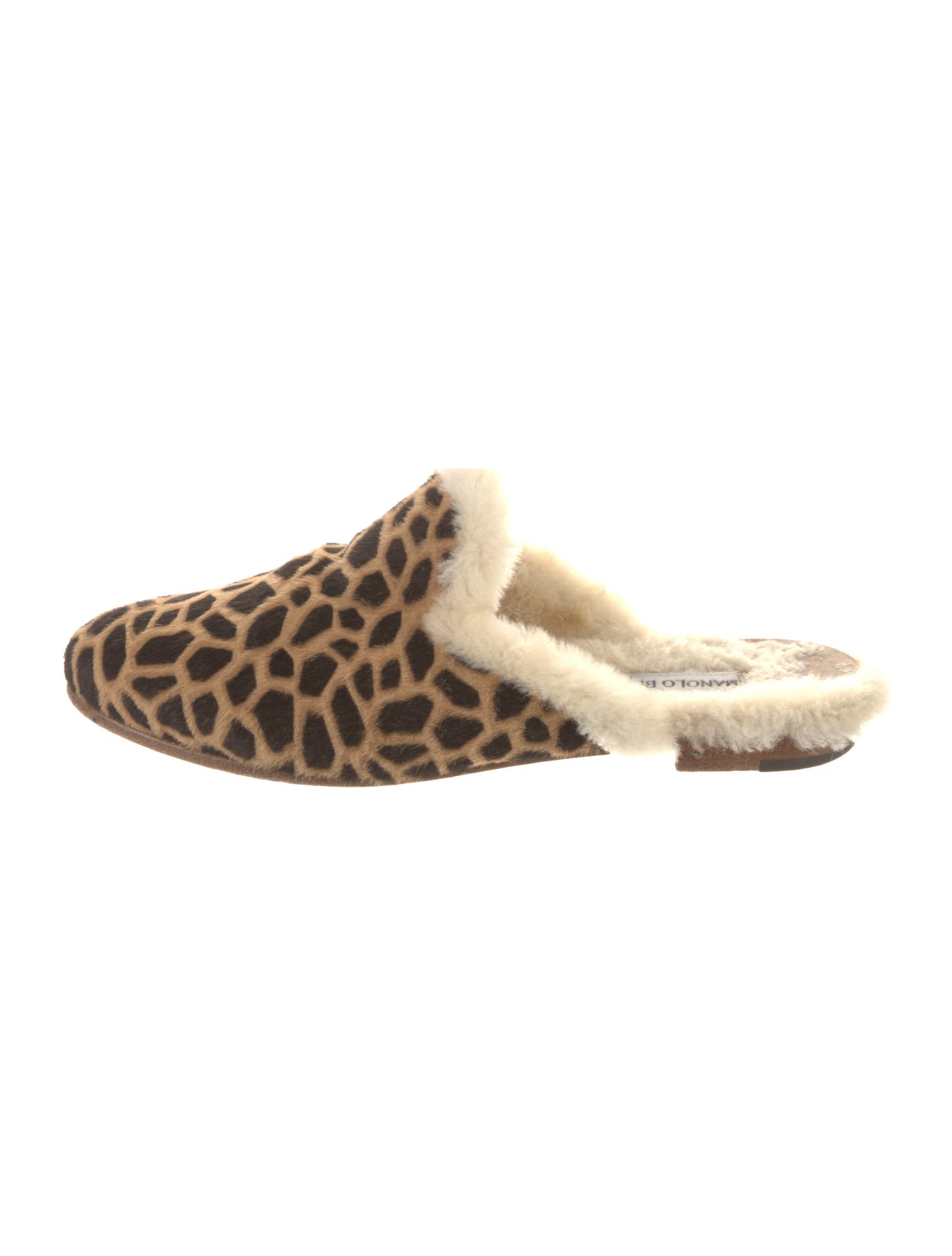 Manolo Blahnik Ponyhair Animal Print Mules