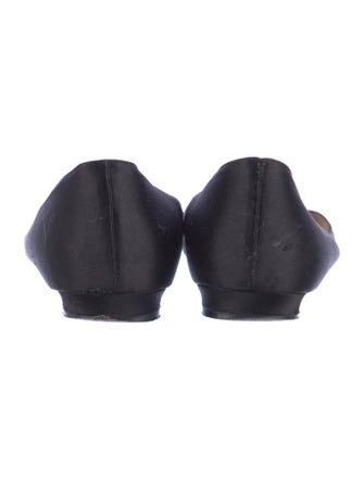 Manolo Blahnik Satin Crystal Embellishments Flats