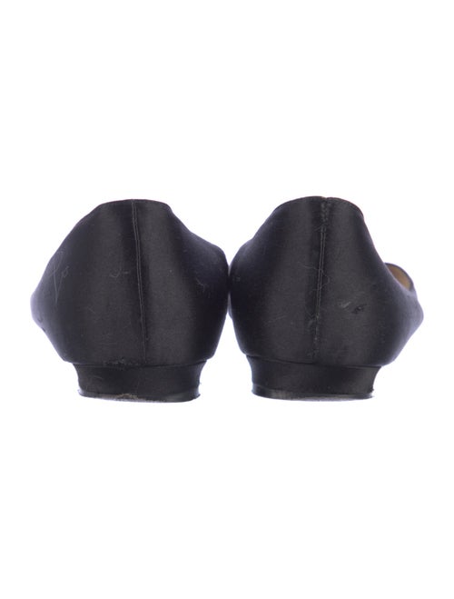 Manolo Blahnik Satin Crystal Embellishments Flats