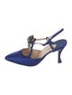 Manolo Blahnik Satin T-Strap Pumps
