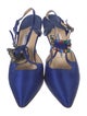 Manolo Blahnik Satin T-Strap Pumps