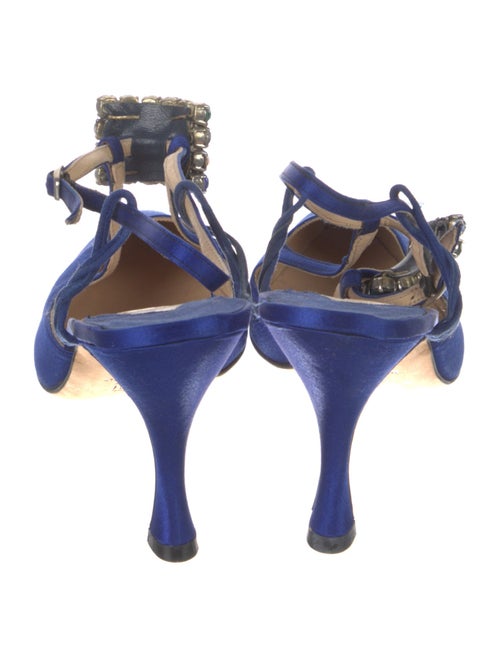 Manolo Blahnik Satin T-Strap Pumps