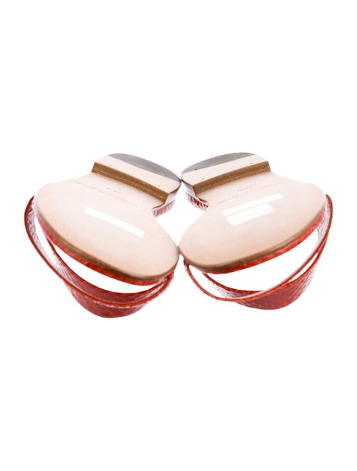 Manolo Blahnik Serrato Leather Slides