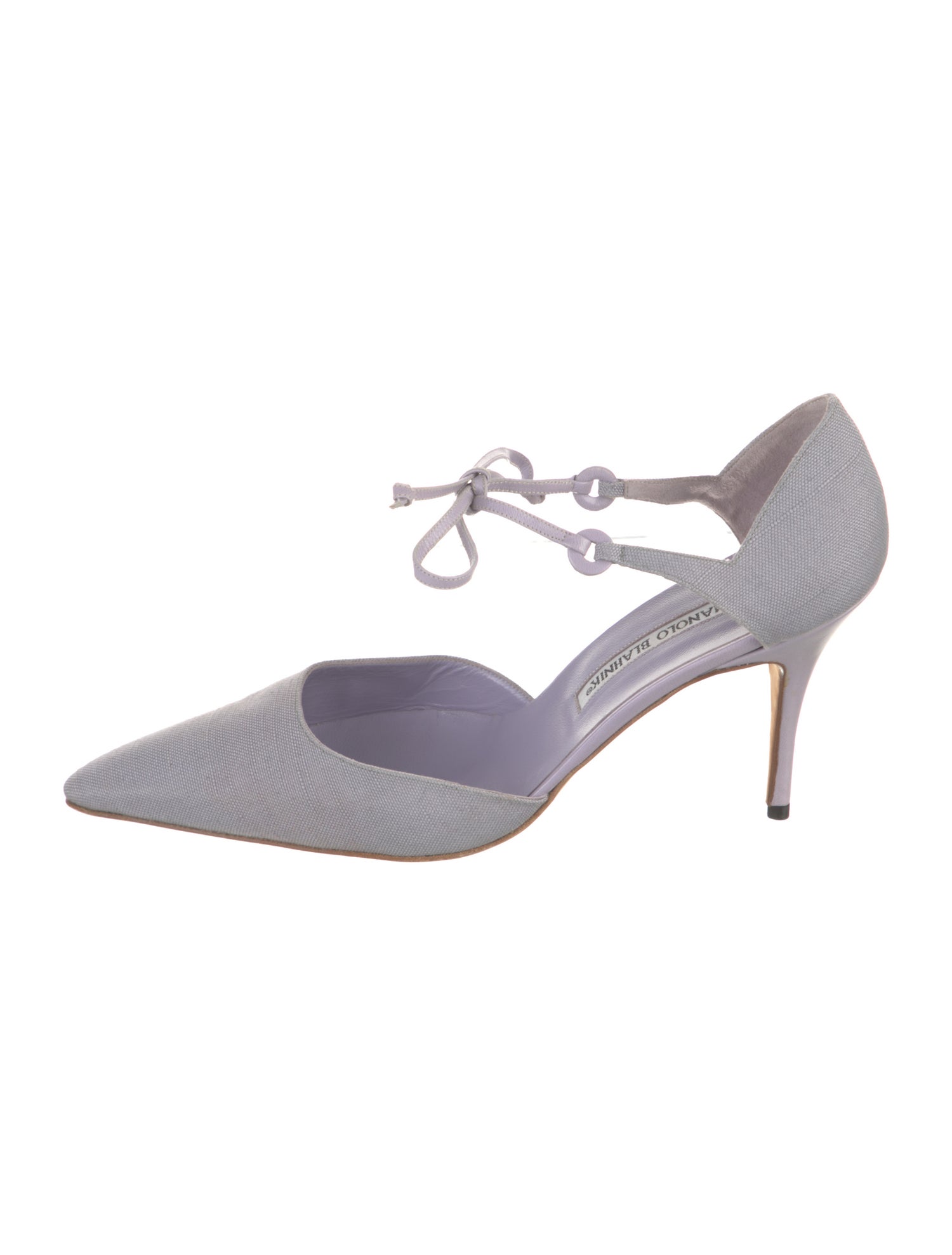 Manolo Blahnik Canvas D'Orsay Pumps