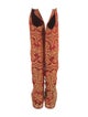 Manolo Blahnik Satin Printed Boots