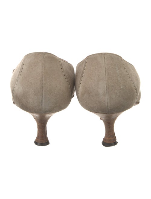 Manolo Blahnik Suede Embroidered Accent Pumps