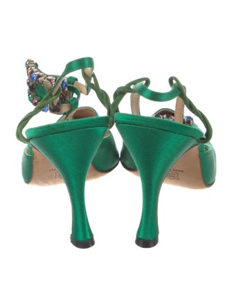 Manolo Blahnik Satin T-Strap Pumps