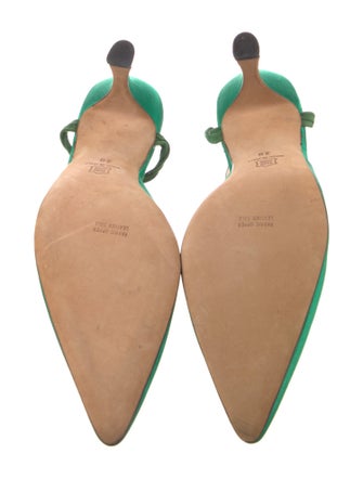 Manolo Blahnik Satin T-Strap Pumps