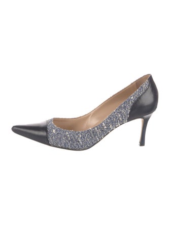 Manolo Blahnik Tweed Printed Pumps