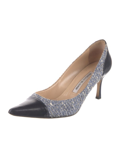 Manolo Blahnik Tweed Printed Pumps