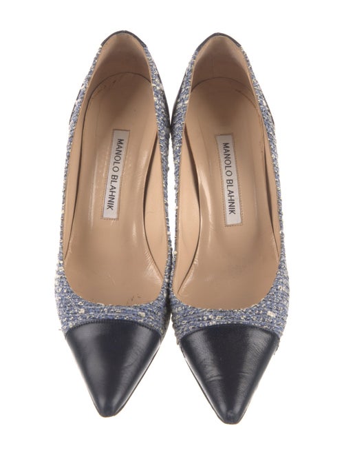 Manolo Blahnik Tweed Printed Pumps