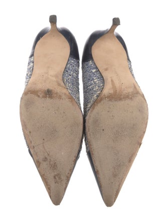 Manolo Blahnik Tweed Printed Pumps