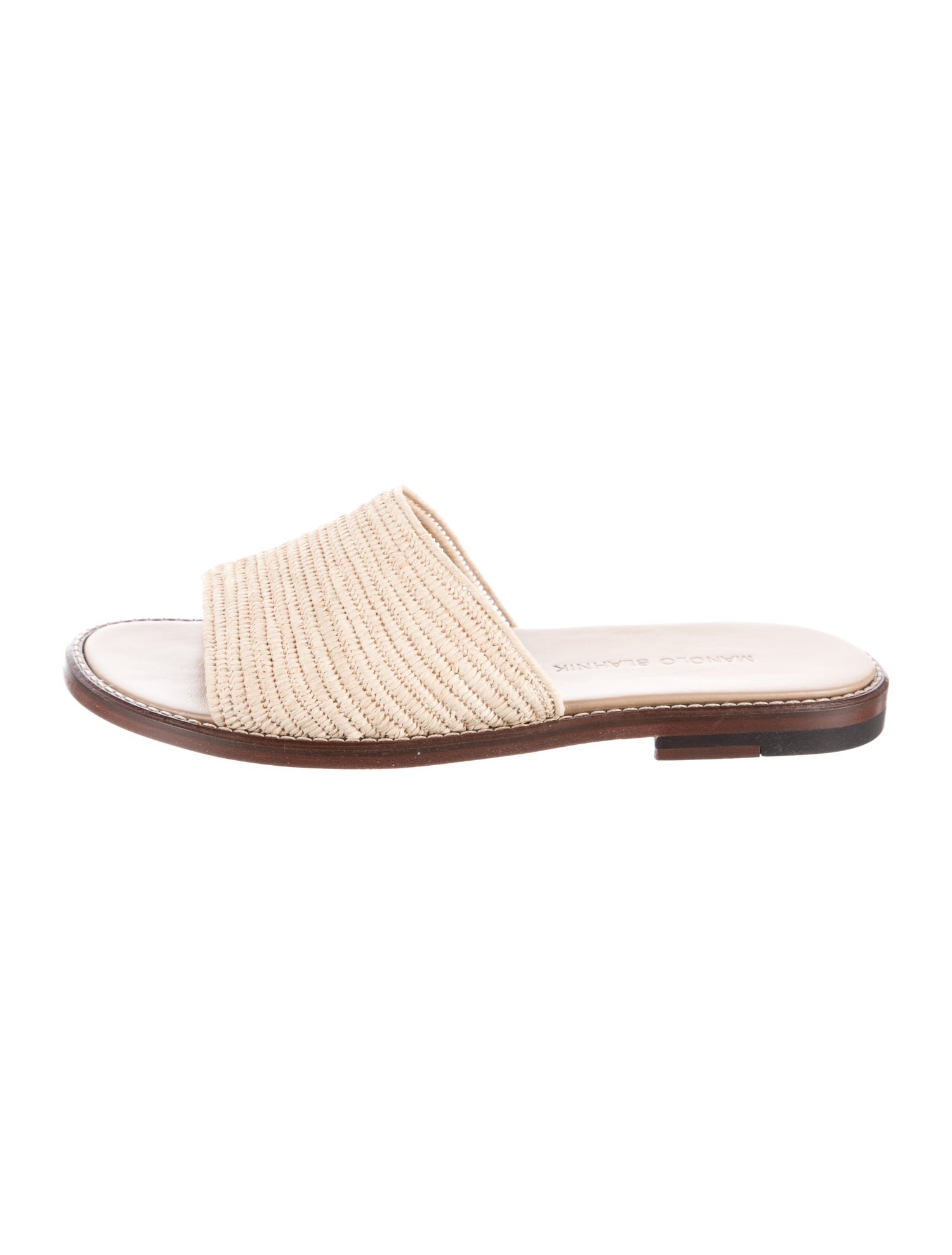 Manolo Blahnik Straw Slides