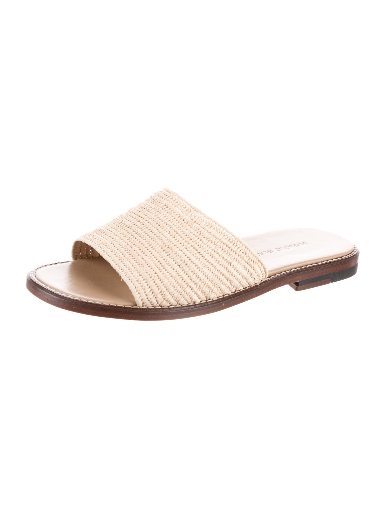 Manolo Blahnik Straw Slides