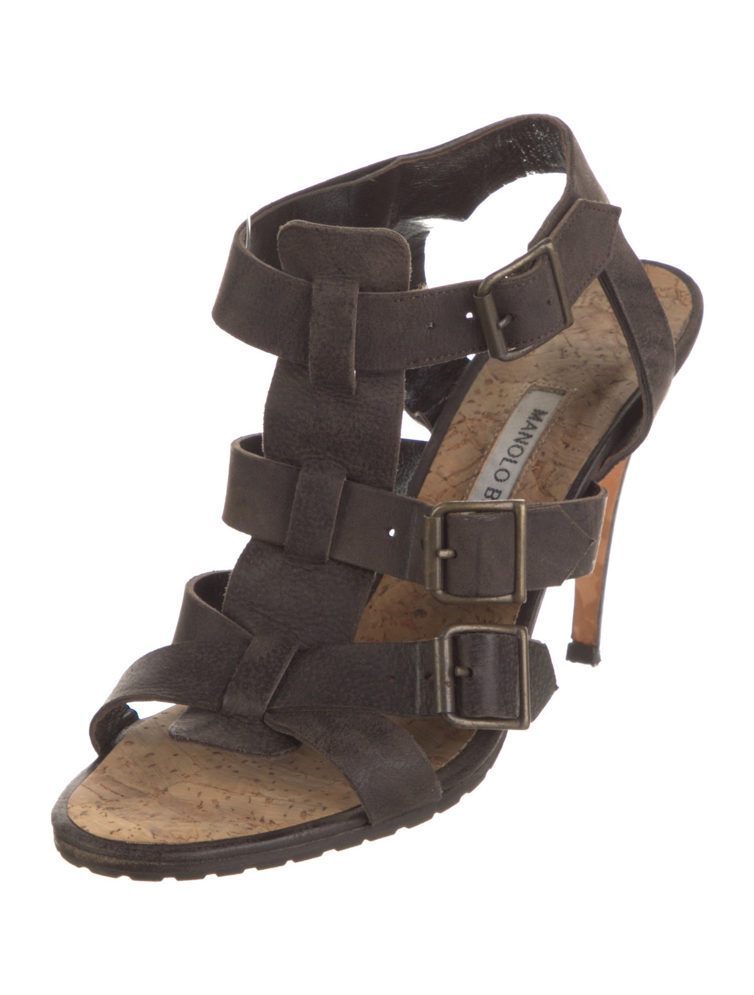 Manolo Blahnik Leather Gladiator Sandals