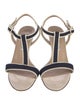 Manolo Blahnik Colorblock Pattern T-Strap Sandals