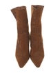 Manolo Blahnik Suede Whipstitch Trim Boots