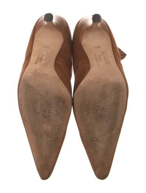 Manolo Blahnik Suede Whipstitch Trim Boots
