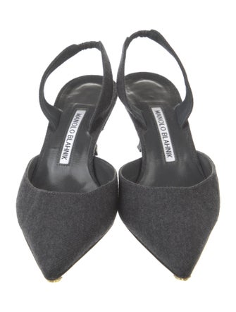 Manolo Blahnik Wool Slingback Pumps