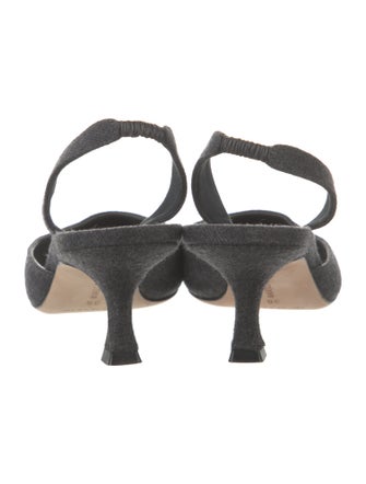 Manolo Blahnik Wool Slingback Pumps
