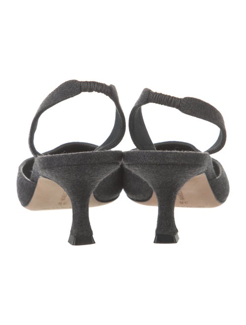 Manolo Blahnik Wool Slingback Pumps