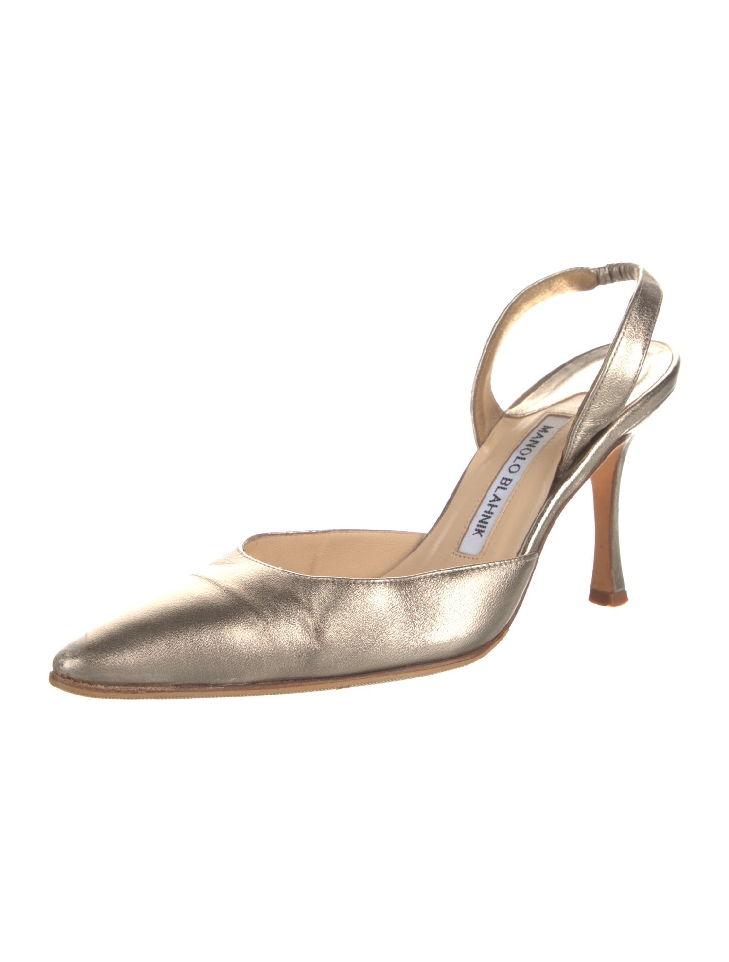 Manolo Blahnik Carolyne Leather Slingback Pumps