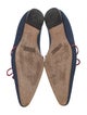 Manolo Blahnik Denim Leather Trim Embellishment Flats