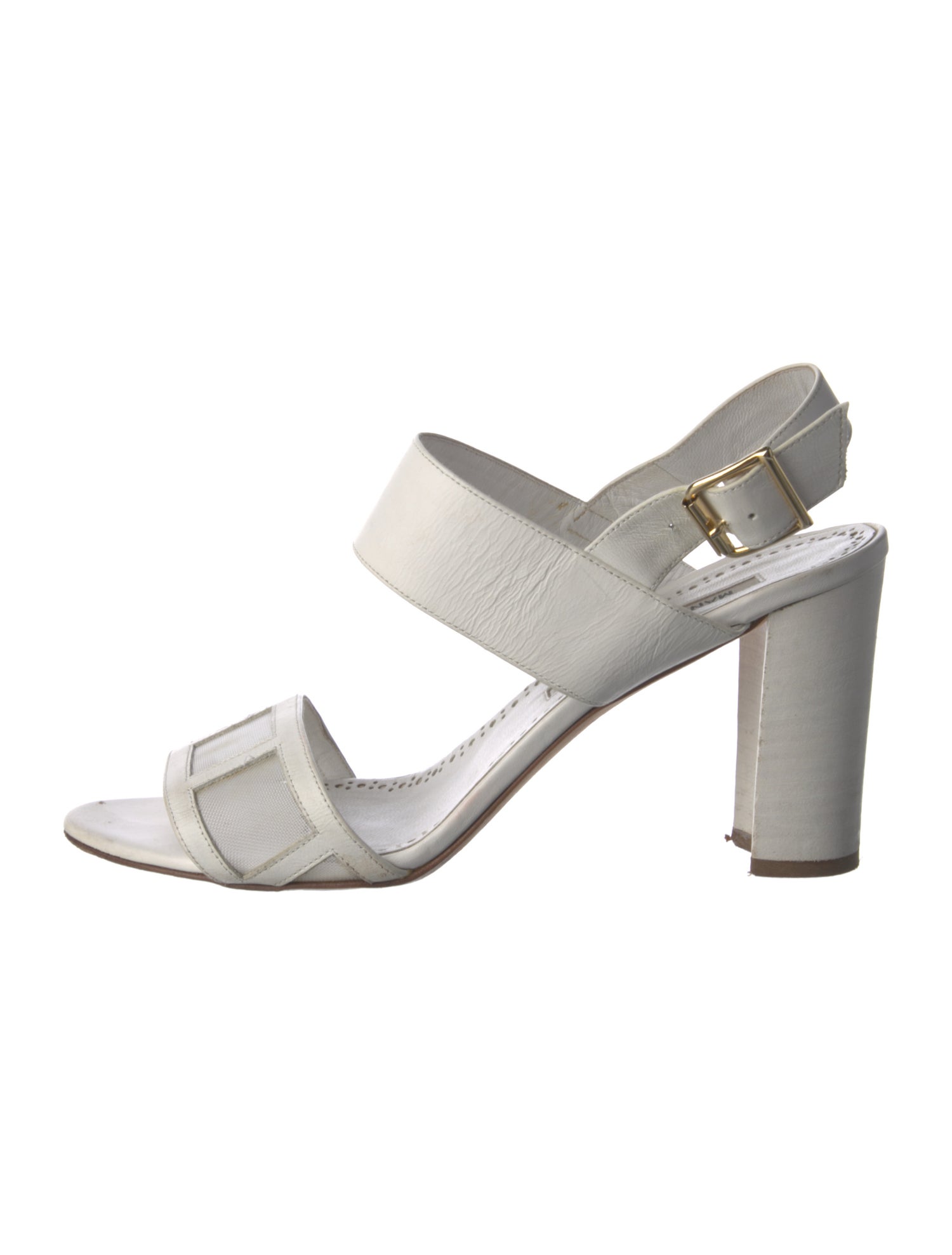 Manolo Blahnik Leather Slingback Sandals