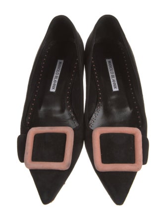 Manolo Blahnik Maysale Suede Flats