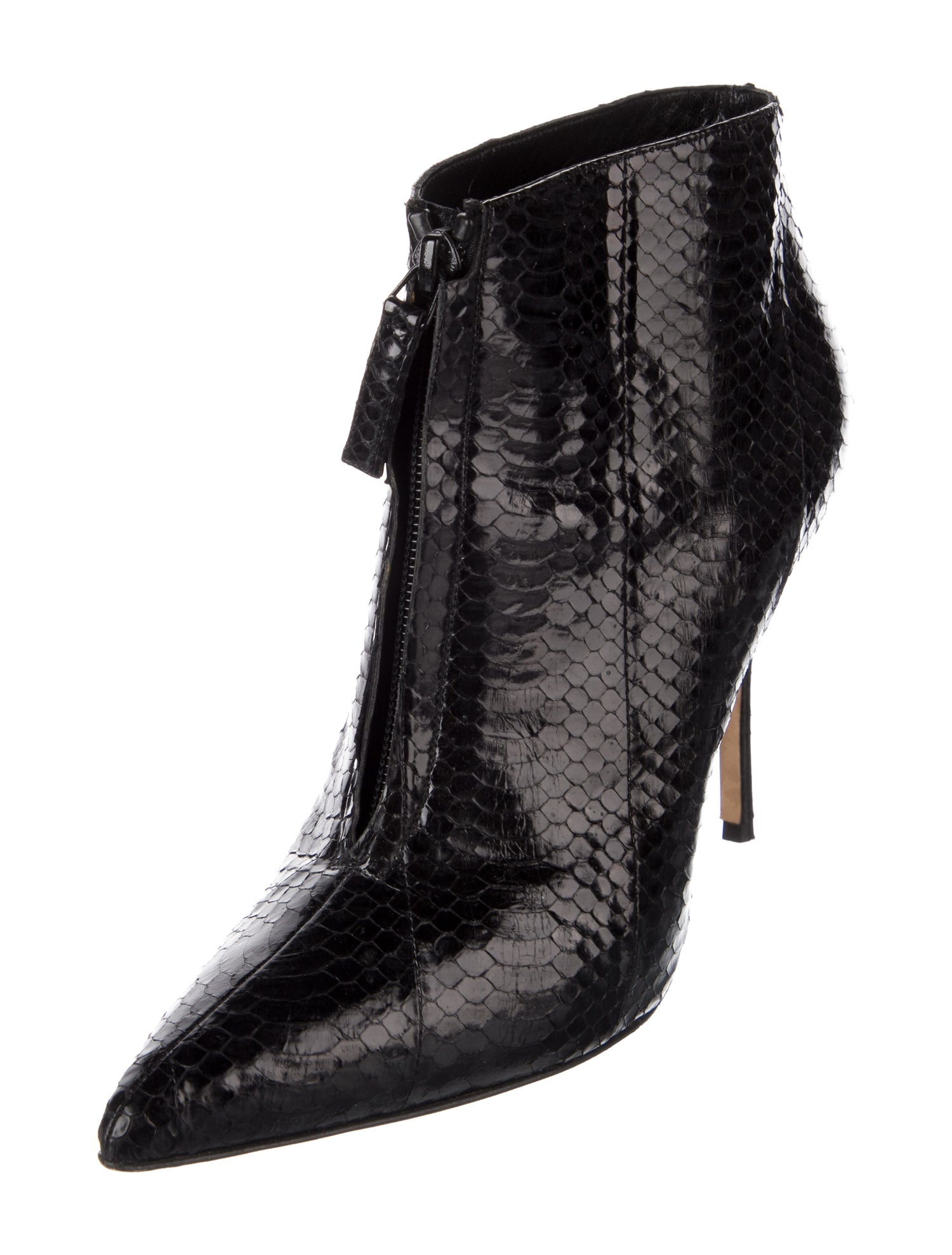Manolo Blahnik Snakeskin Animal Print Boots
