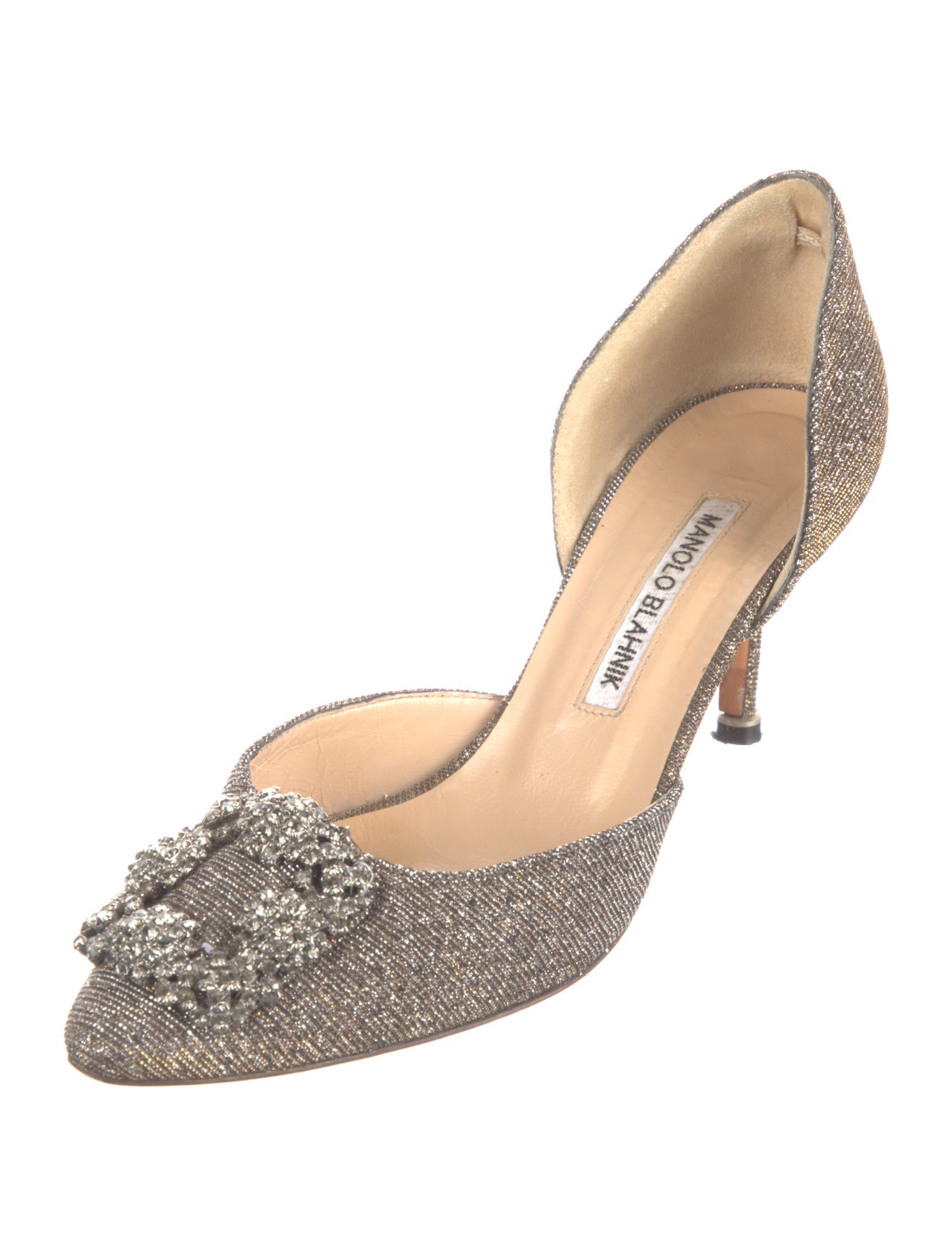 Manolo Blahnik Manolo Blahnik Hangisi Glitter D'Orsay Pumps