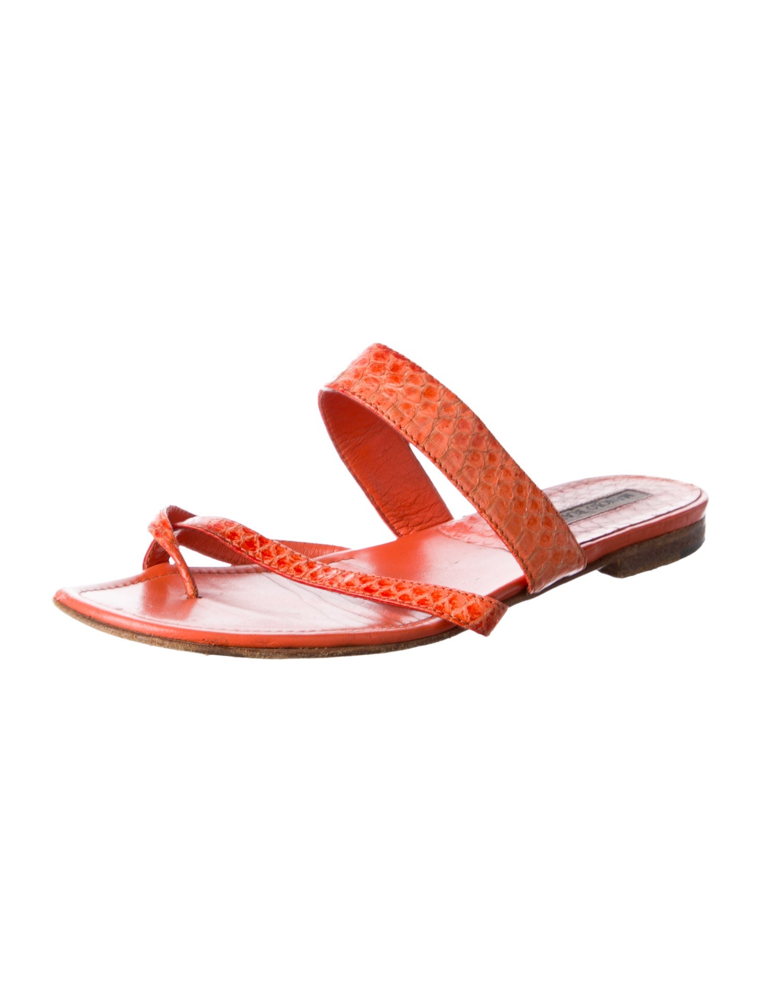 Manolo Blahnik Susa Leather Slides