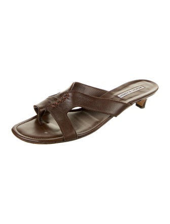 Manolo Blahnik Leather Slides