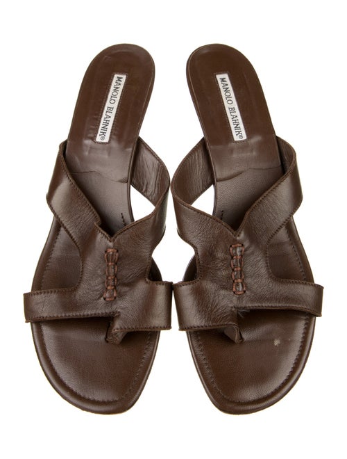 Manolo Blahnik Leather Slides