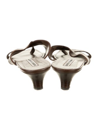 Manolo Blahnik Leather Slides