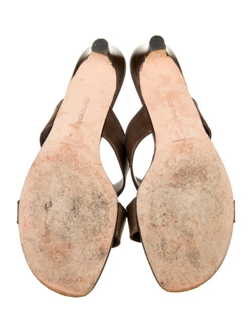 Manolo Blahnik Leather Slides