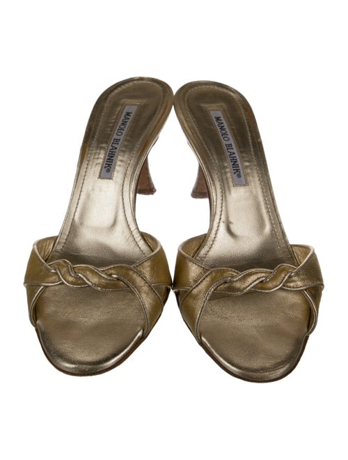 Manolo Blahnik Leather Slides