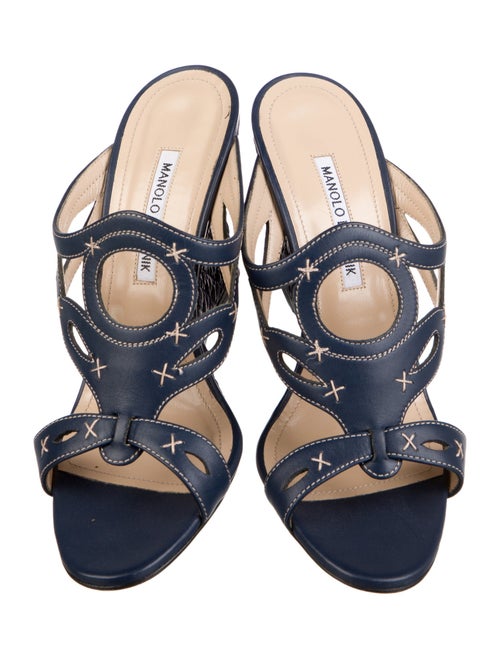 Manolo Blahnik Leather Slides