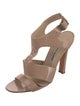 Manolo Blahnik Blush Patent Leather T-Strap Sandals