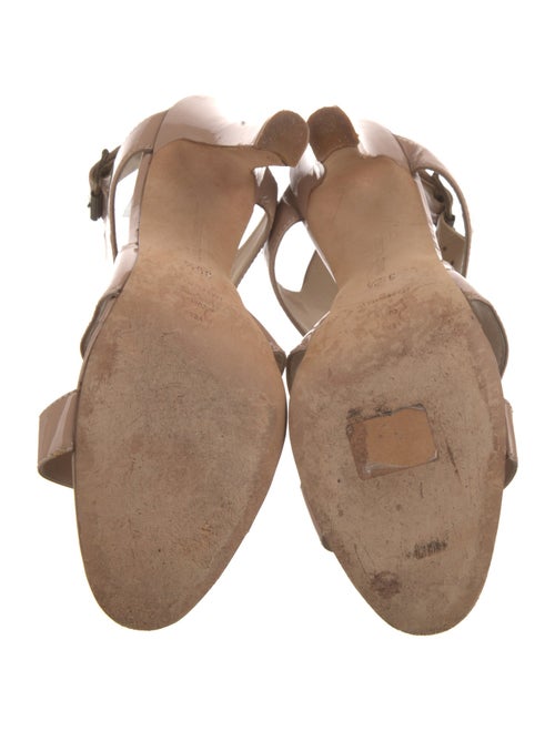 Manolo Blahnik Blush Patent Leather T-Strap Sandals