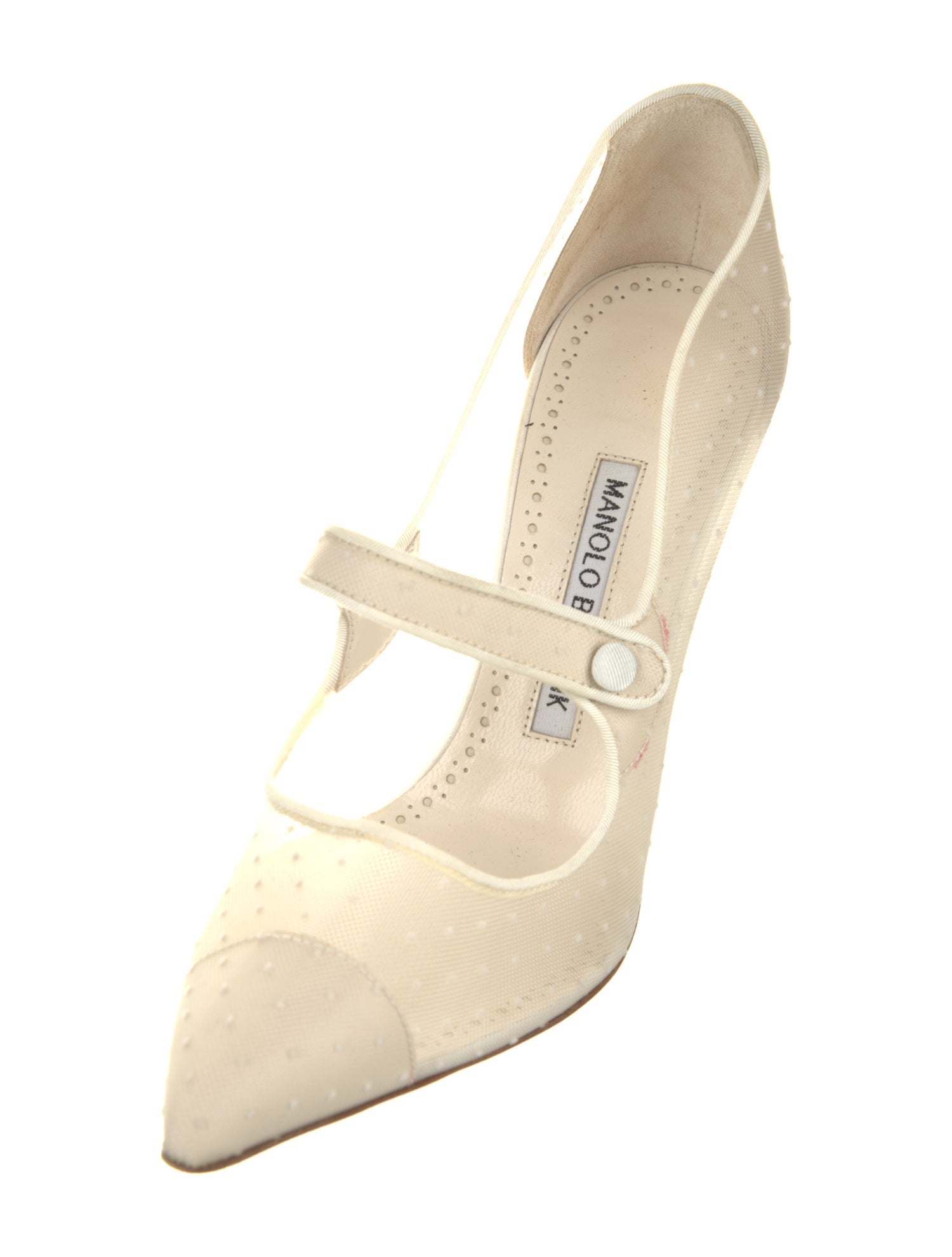 Manolo Blahnik Campari Mesh Pumps