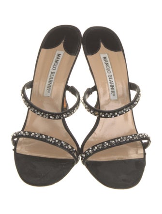 Manolo Blahnik Satin Slides