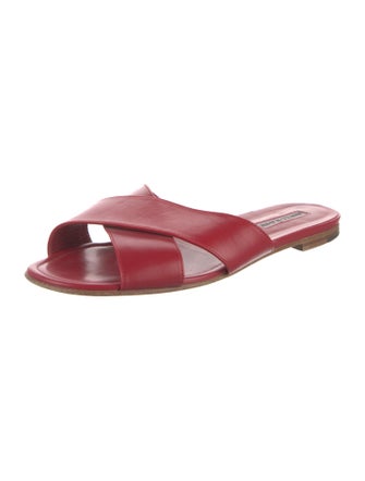 Manolo Blahnik Leather Slides