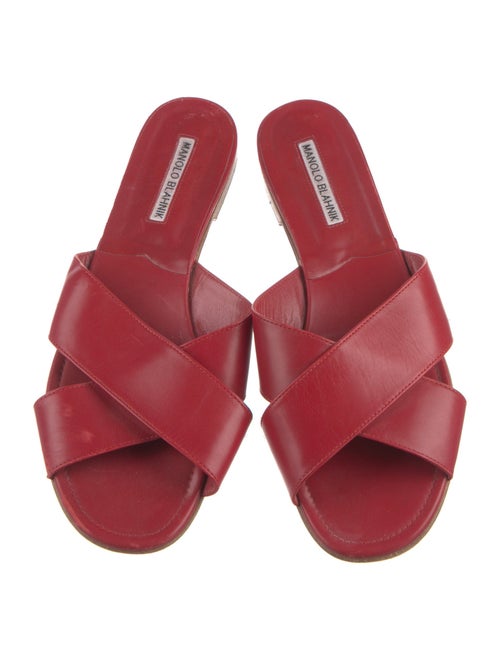 Manolo Blahnik Leather Slides