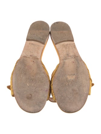 Manolo Blahnik Leather Bow Accents Slides