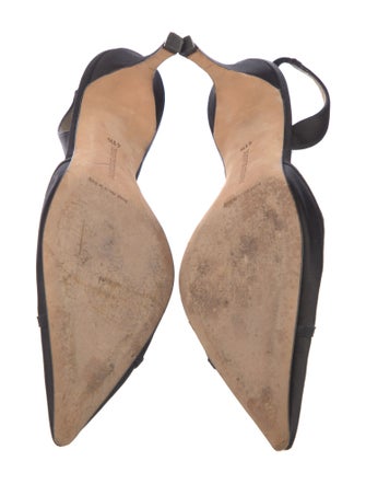 Manolo Blahnik Carolyne Canvas Slingback Pumps