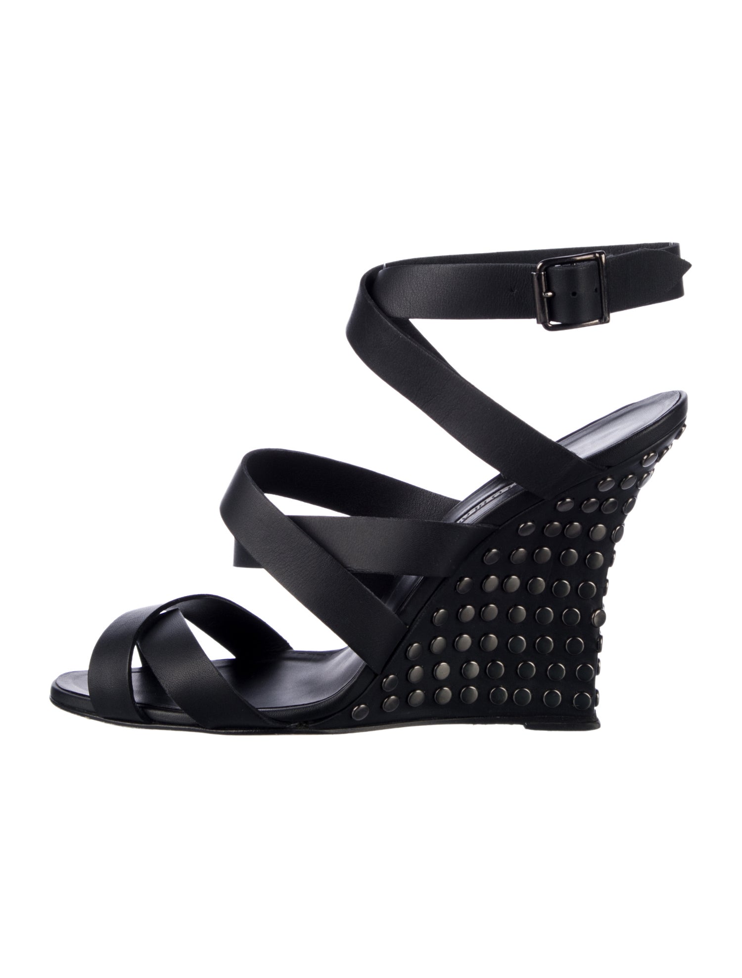 Manolo Blahnik Leather Studded Accents Pumps