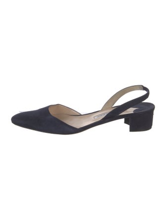 Manolo Blahnik Aspro Suede Slingback Flats