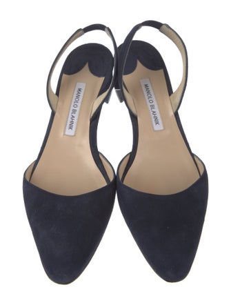 Manolo Blahnik Aspro Suede Slingback Flats